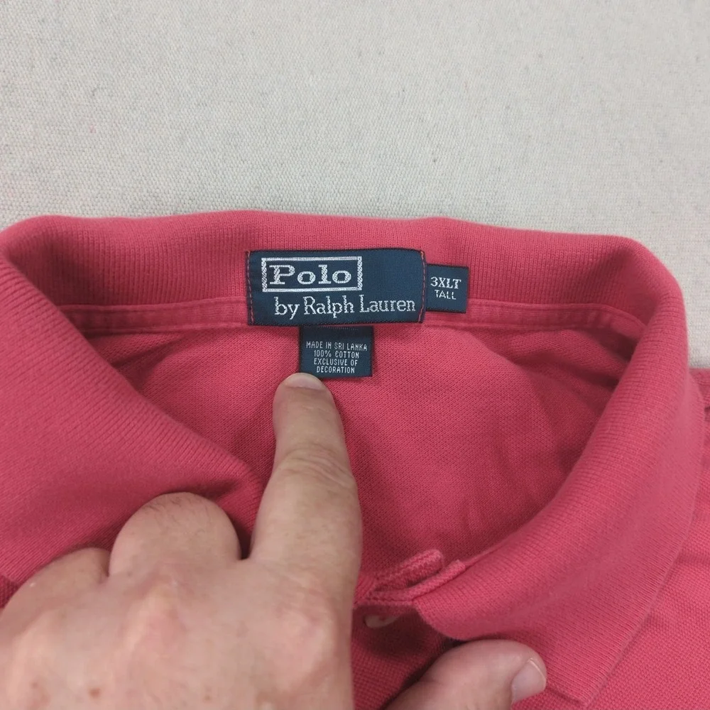 Polo Ralph Lauren Shirt Mens 3XLT Red Classic Casual Preppy Office Golf